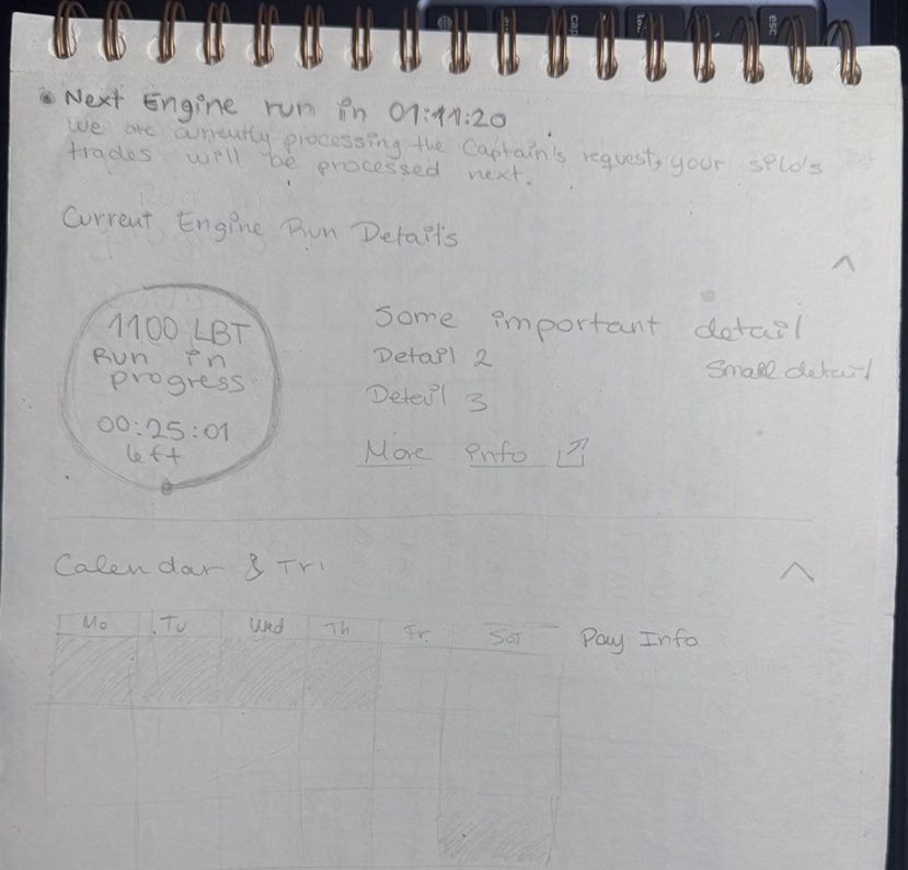 Engine run detail state sketch