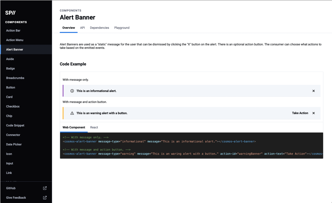 Cosmos Design System component in Storybook
